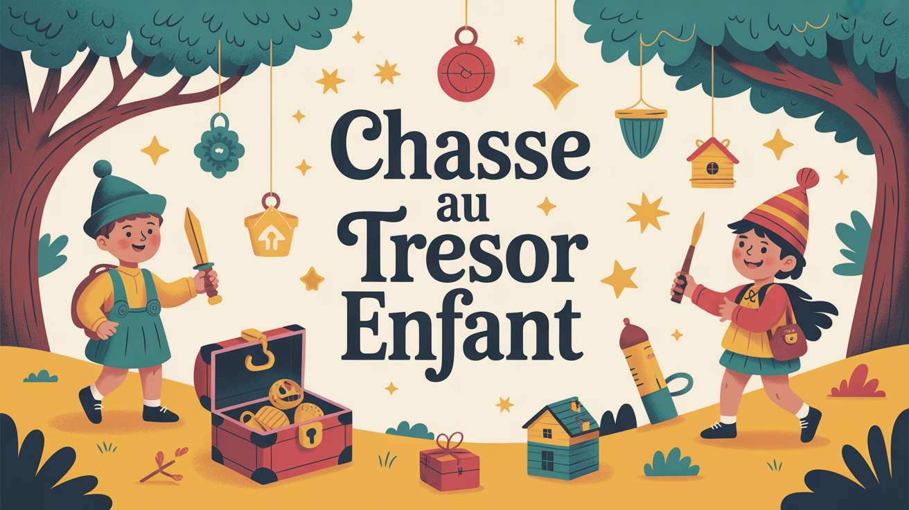 Enfants déguisés chasse au trésor ambiance festive