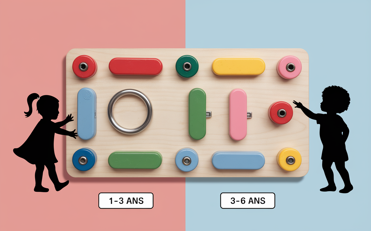 Planche Montessori bois engrenages serrures enfants 1-6 ans