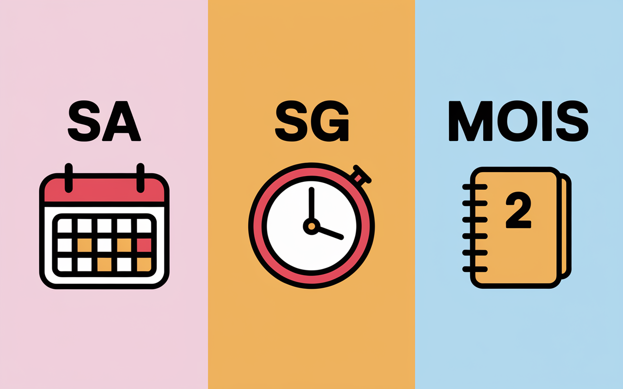 tableau conversion sa sg mois grossesse visuel