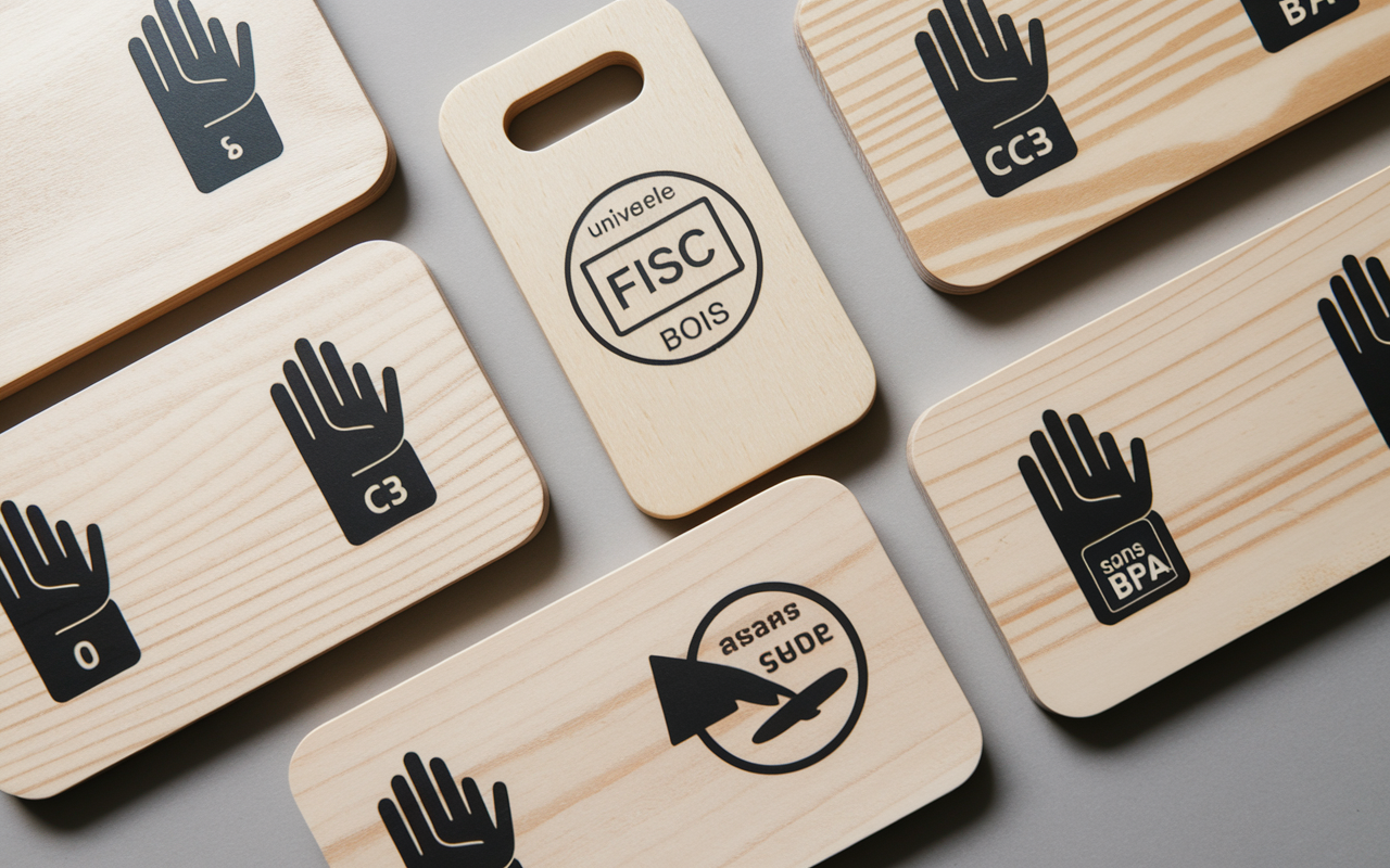Planches Montessori bois certifié FSC, sécurité, finitions