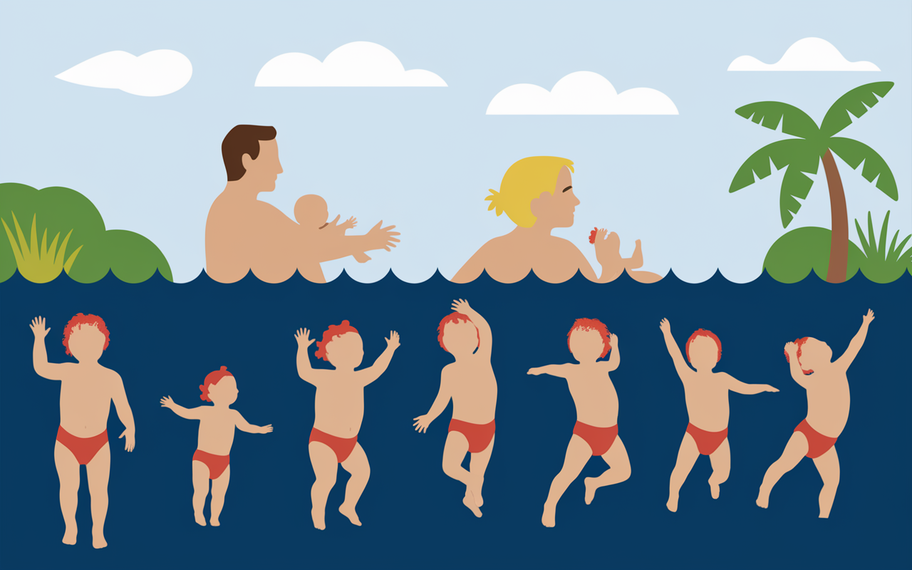 Étapes natation enfant apprentissage