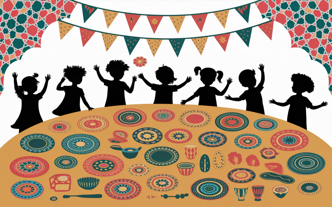 Rituels fete des garcons repas miniature enfants juifs maghrebins