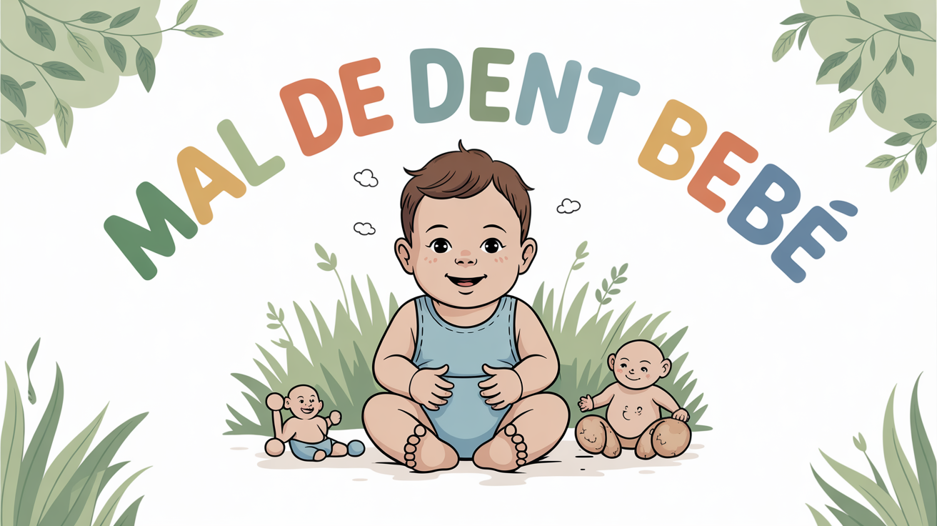Image rassurante de bébé mal de dent entouré jouets naturels