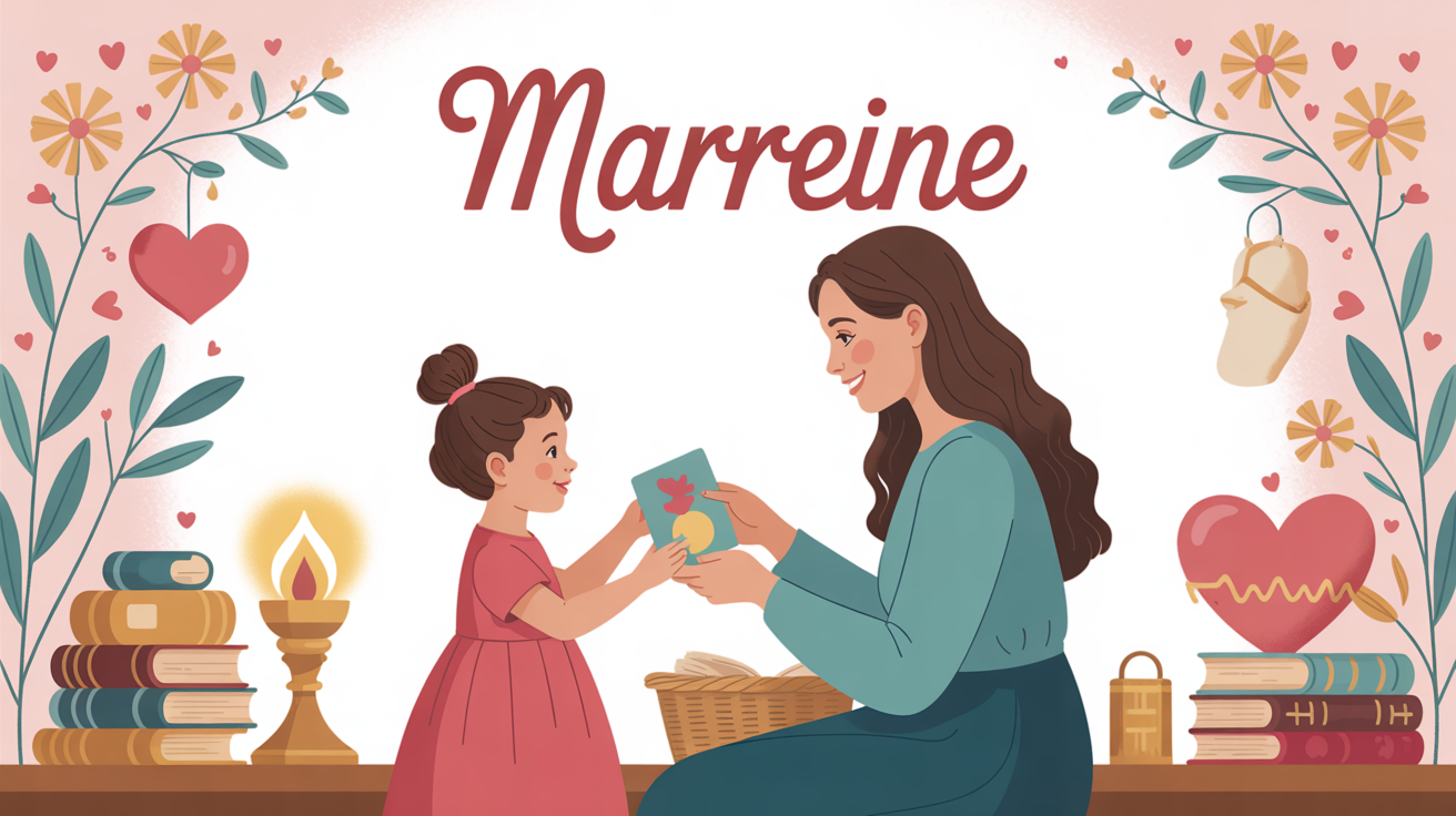 Illustration marraine et enfant échange carte message