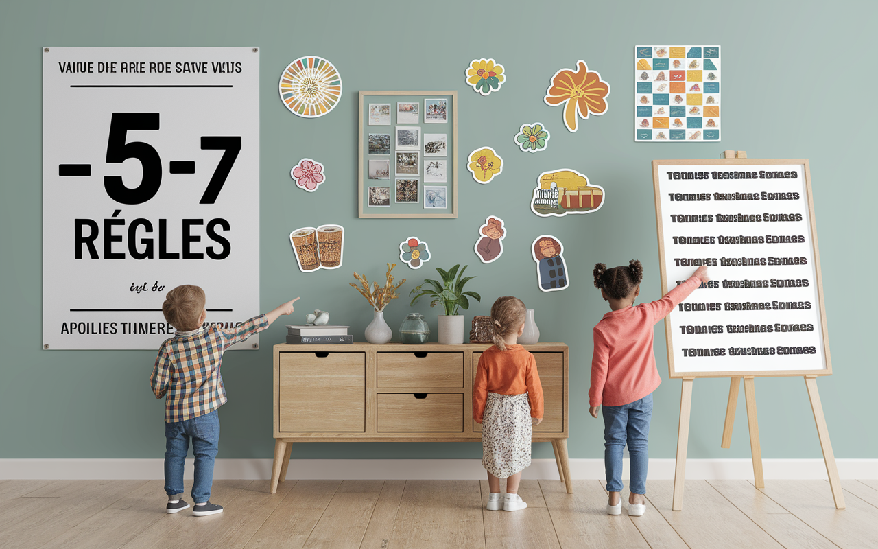 Supports visuels routines affiche regles maison