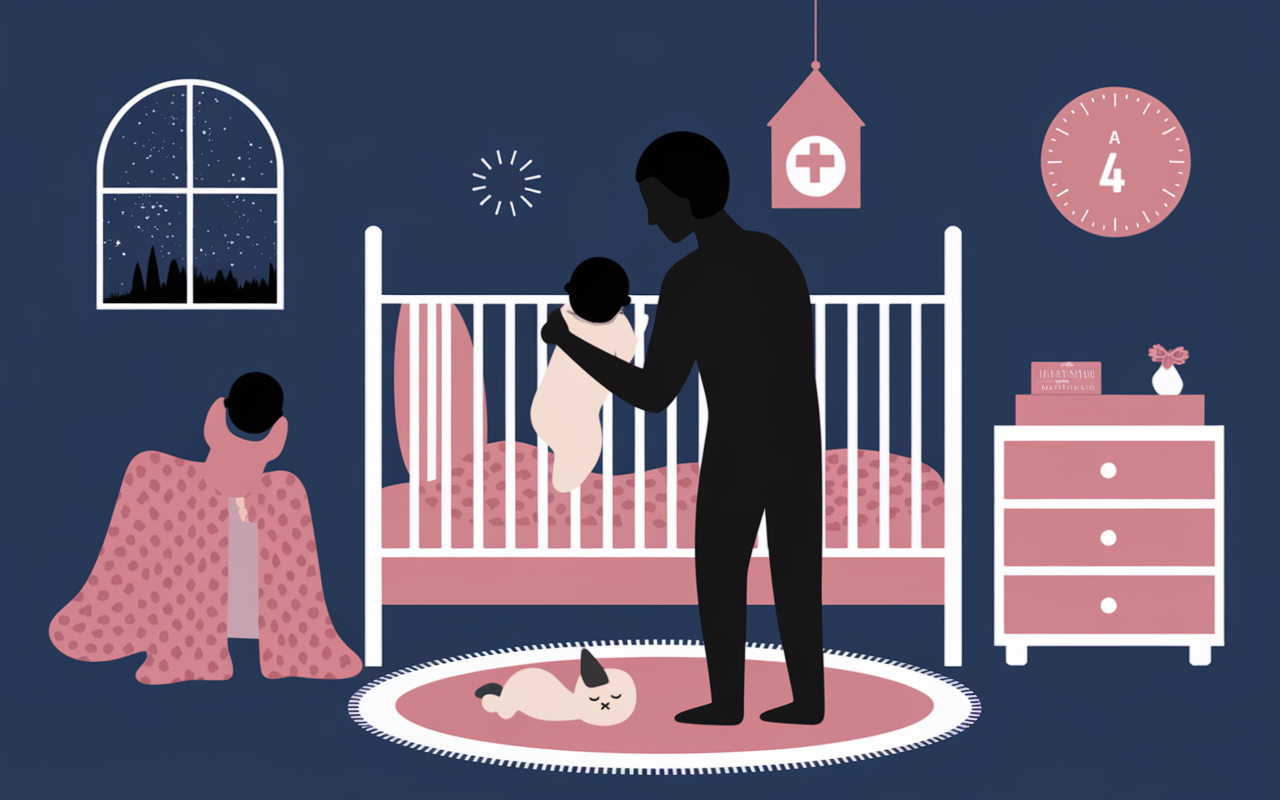 Parent berce nourrisson pleurs inconsolables apres vaccin