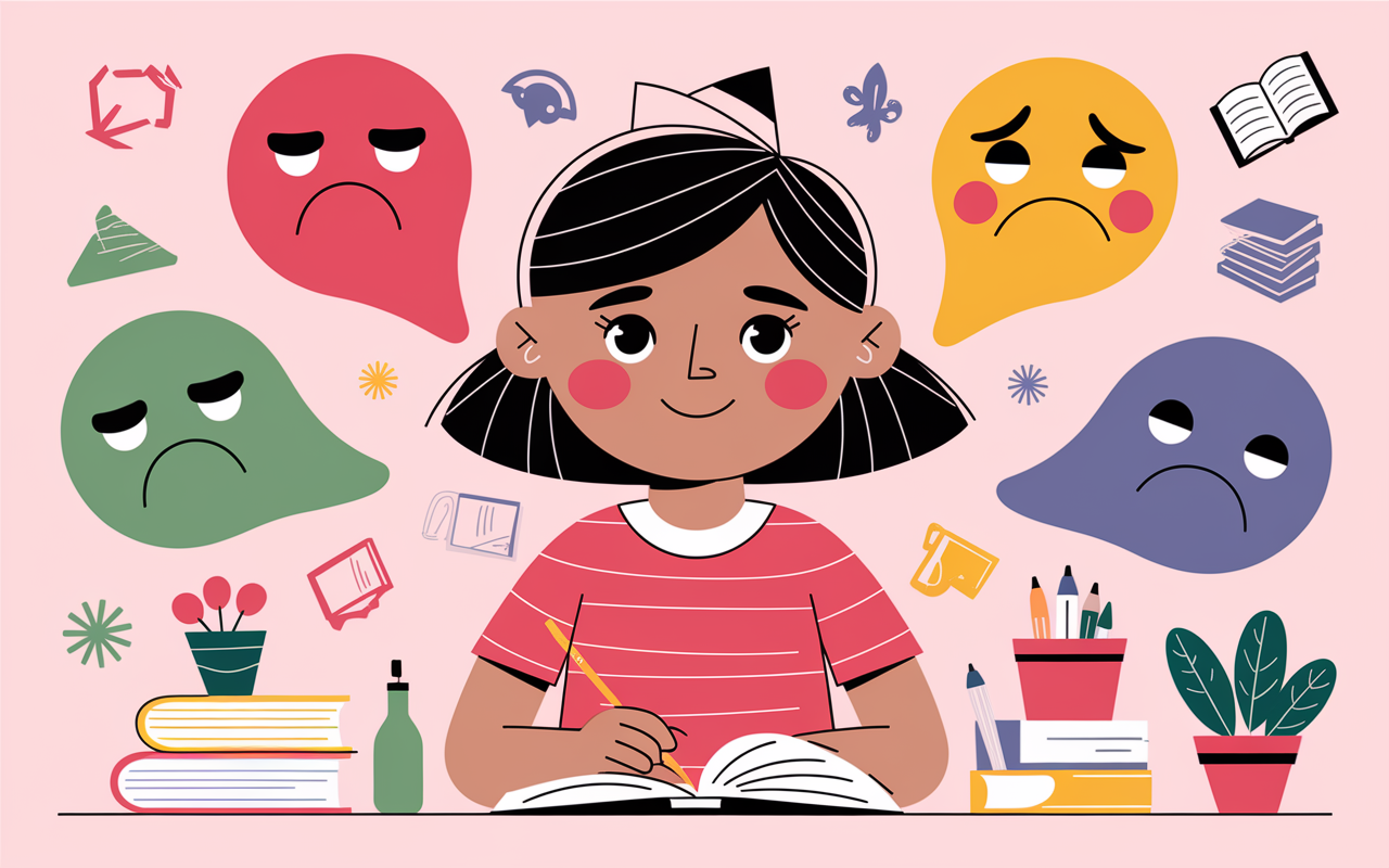 enfant 9 ans emotions preadolescence illustration