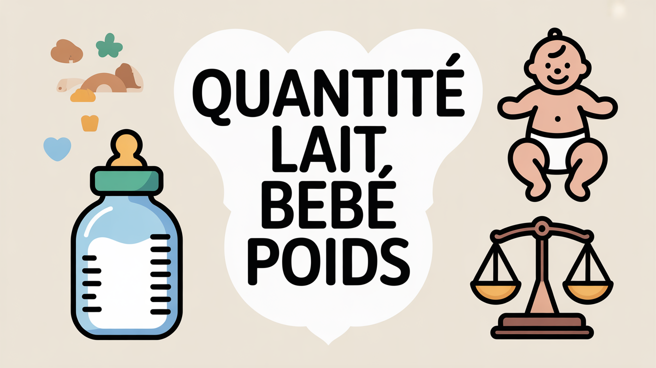 Biberon balance et bebe pour quantite lait poids