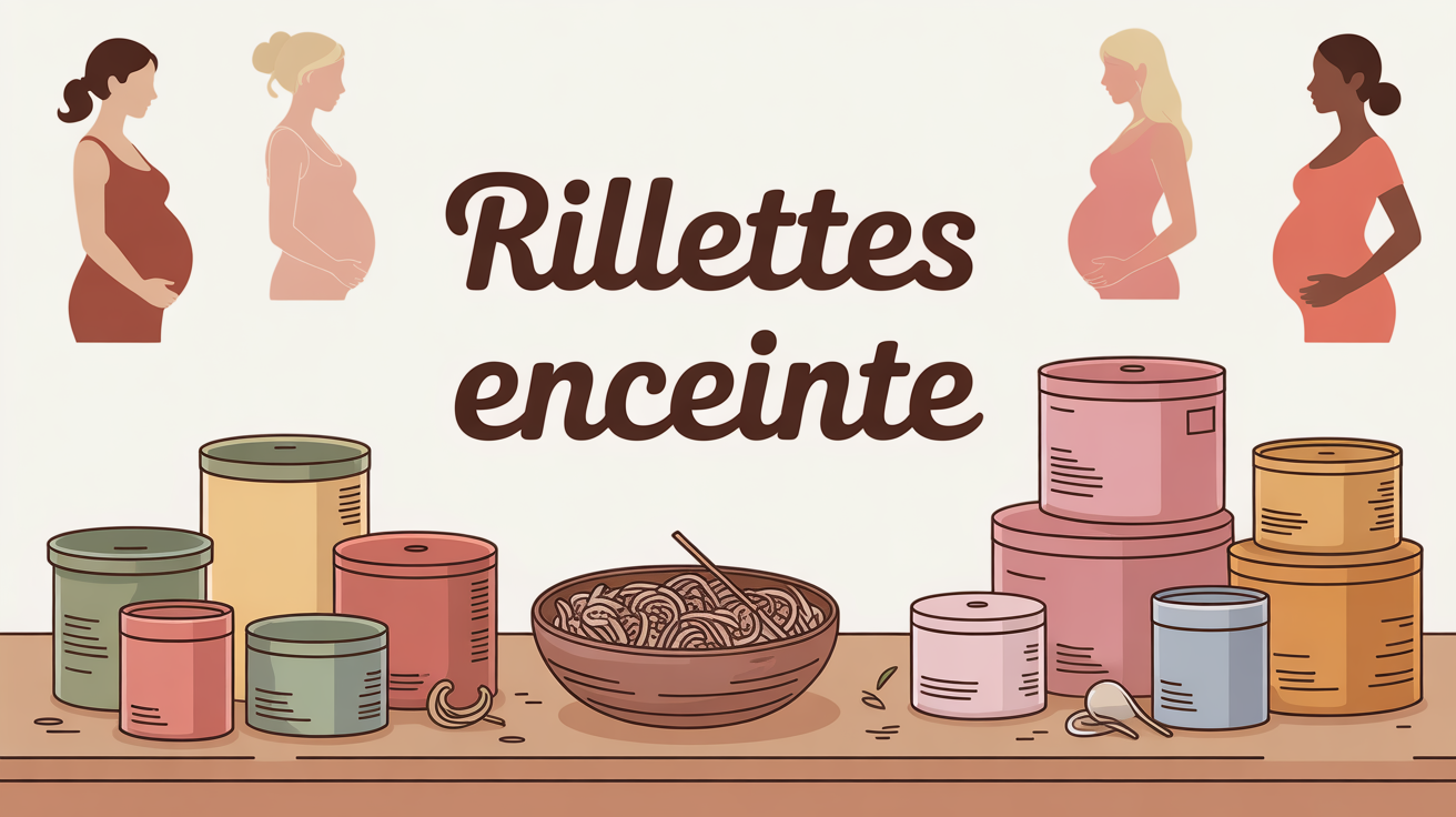 Table rillettes enceinte sans marque et femmes enceintes esquissées