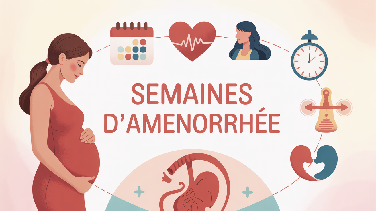 illustration chronologie grossesse semaines amenorrhee