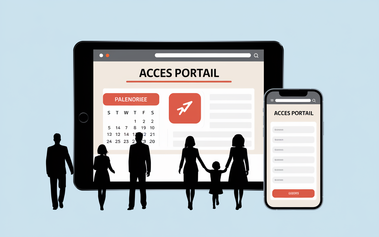 Page d accueil portail famille Savigny le Temple sur tablette smartphone