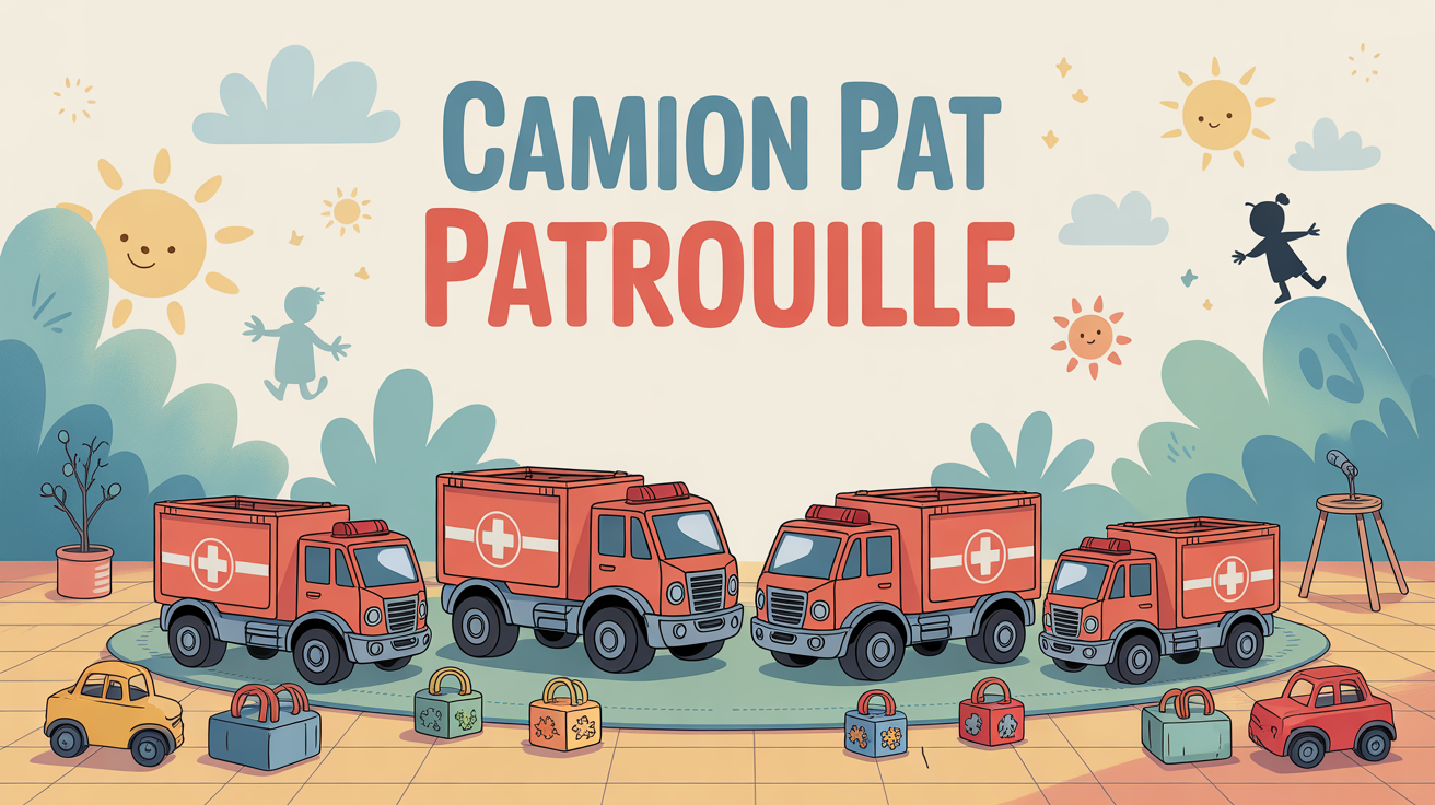 camion pat patrouille jouet, enfants, tapis de jeu
