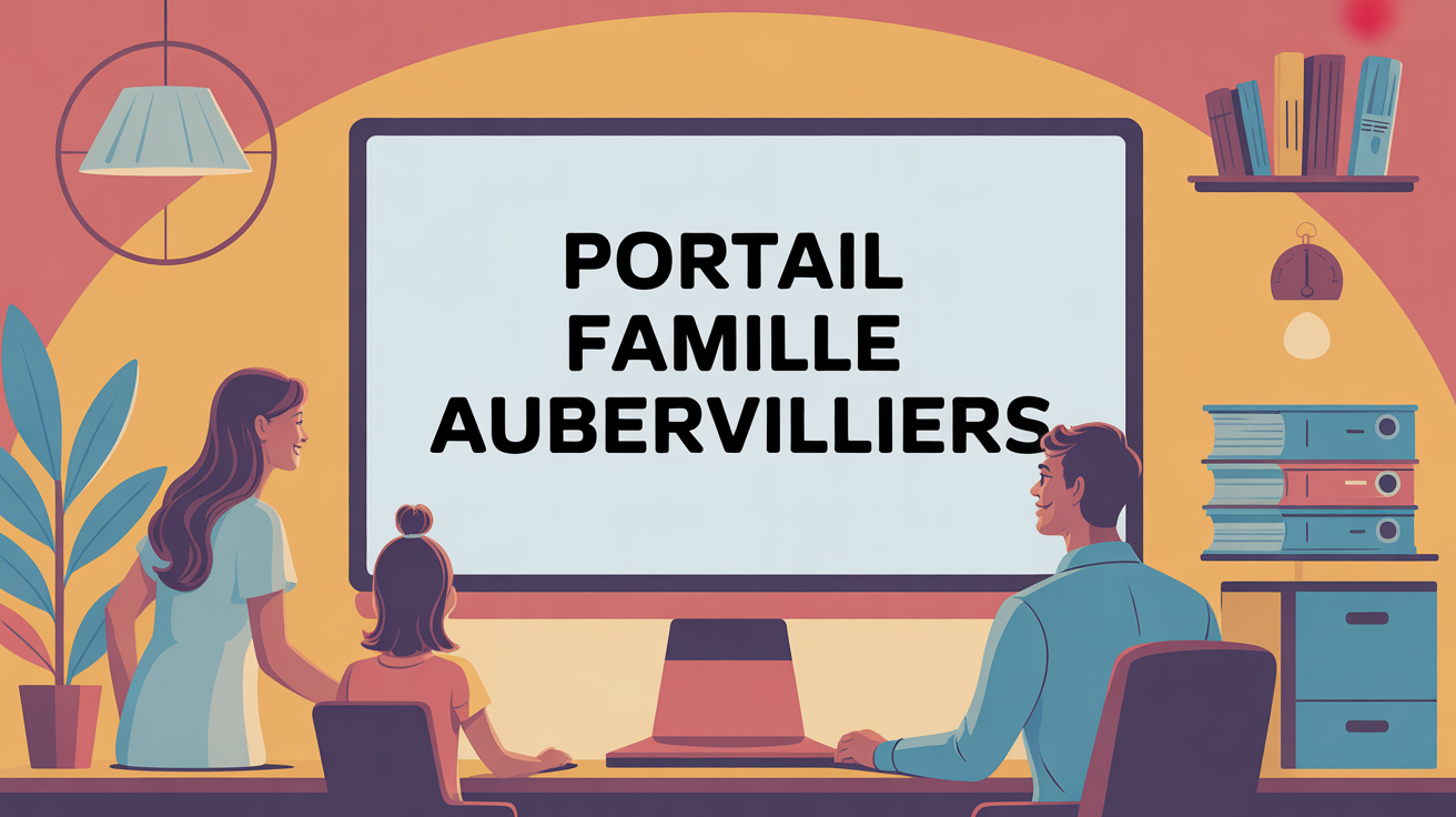 Portail Famille Aubervilliers illustration famille ordinateur
