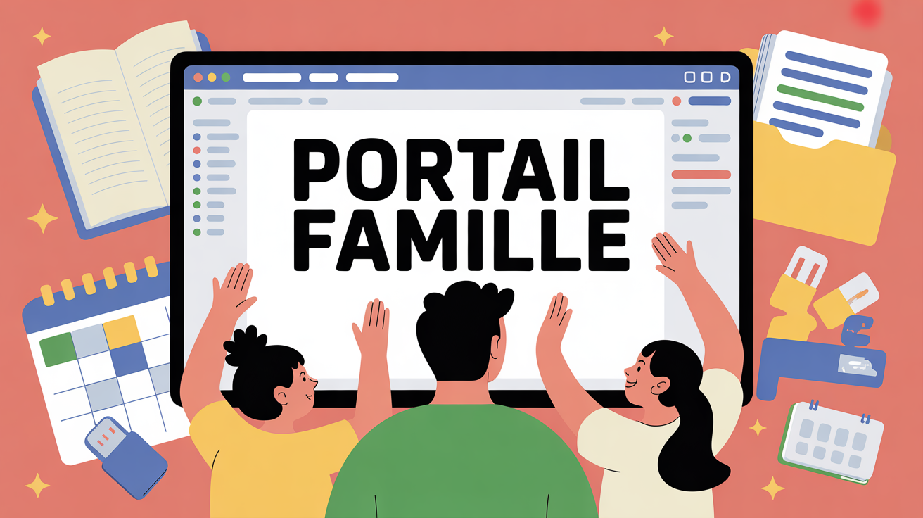 Famille devant ordinateur portail famille Colombes
