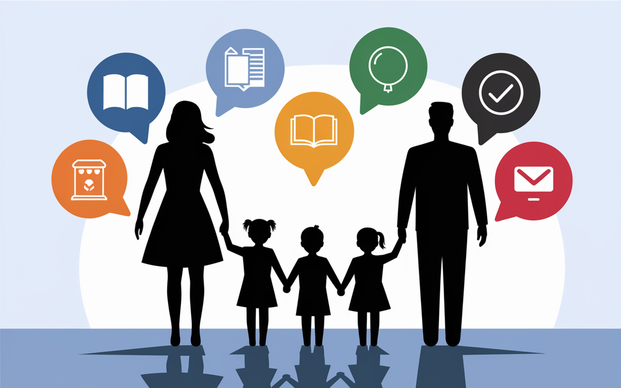 Parents et enfants devant tablette portail famille Meudon