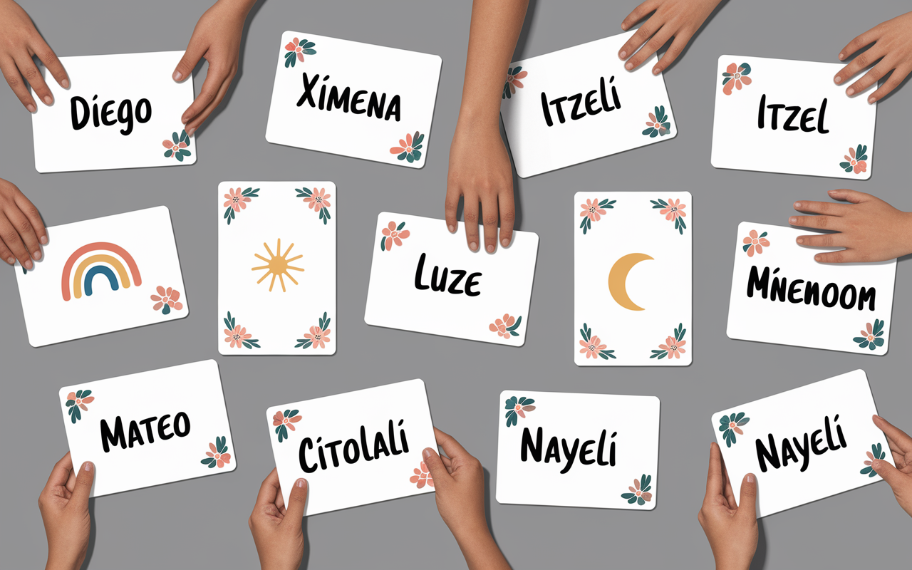 Cartes prénoms mexicains symboles signification mains