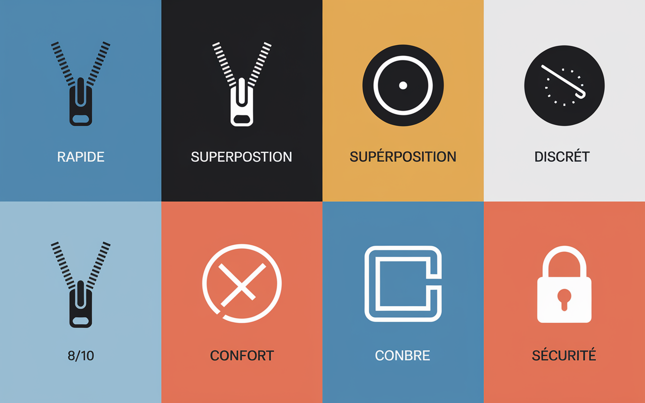 comparatif systeme ouverture vetement allaitement zip superposition