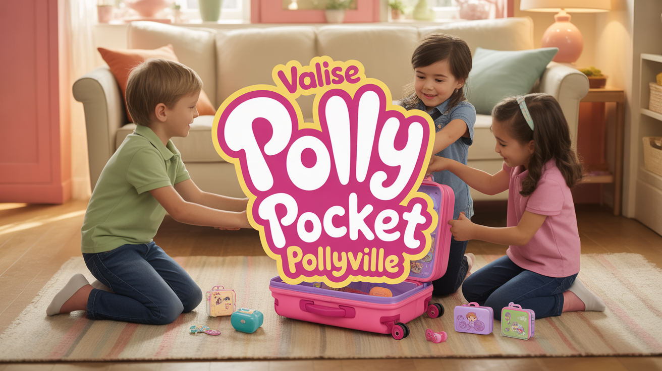 Enfants jouant valise Polly Pocket Pollyville salon accessoires miniatures