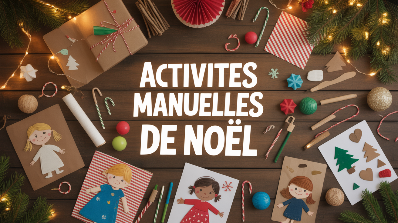 activité manuelle noel pour enfants autour d'une grande table