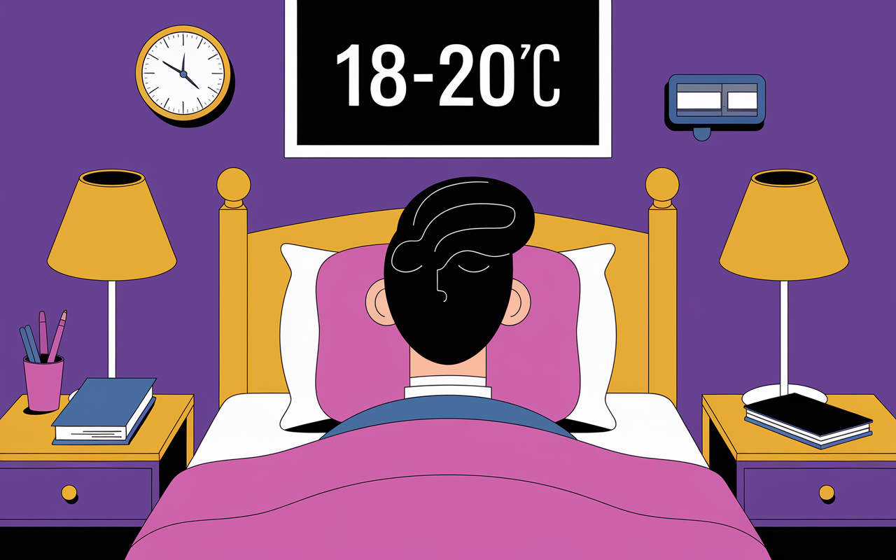 Personnage sur lit illustrant comment trouver le sommeil rapidement en 20 minutes