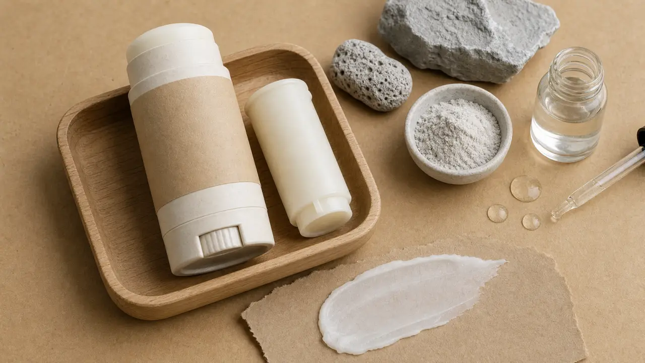 La rosée déodorant avis Yuka : stick rechargeable naturel sur plateau bois